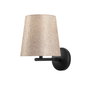 Opviq Lámpara de Pared 4683 Moderna y Elegante, Cuerpo de Metal y Casquillo de Tela, Negro y Crema